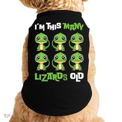 IM This Many Lizards Old Cute Lizard 6th Birthday 6 Years Doggie Tank