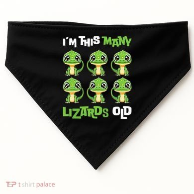 IM This Many Lizards Old Cute Lizard 6th Birthday 6 Years USA-Made Doggie Bandana