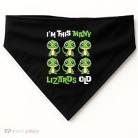 IM This Many Lizards Old Cute Lizard 6th Birthday 6 Years USA-Made Doggie Bandana thumb 0