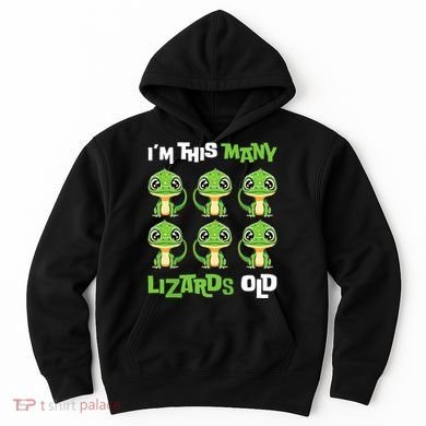 IM This Many Lizards Old Cute Lizard 6th Birthday 6 Years Hoodie