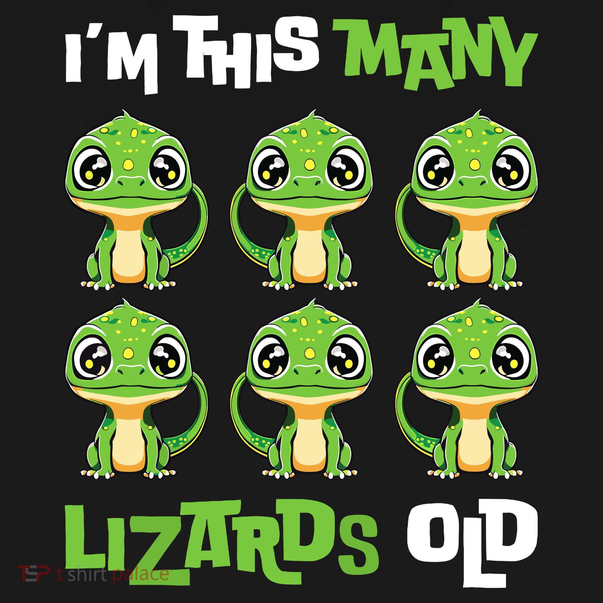 IM This Many Lizards Old Cute Lizard 6th Birthday 6 Years Long Sleeve Shirt