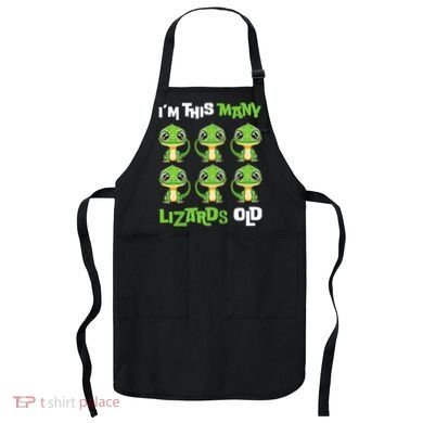IM This Many Lizards Old Cute Lizard 6th Birthday 6 Years Apron