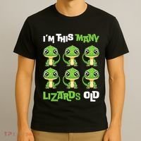 IM This Many Lizards Old Cute Lizard 6th Birthday 6 Years T-Shirt thumb 3