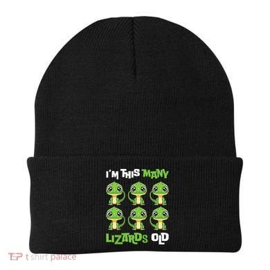 IM This Many Lizards Old Cute Lizard 6th Birthday 6 Years Beanie