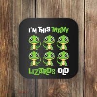 IM This Many Lizards Old Cute Lizard 6th Birthday 6 Years Coaster thumb 0