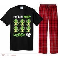 IM This Many Lizards Old Cute Lizard 6th Birthday 6 Years Pajama Set thumb 0