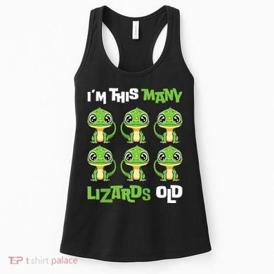 IM This Many Lizards Old Cute Lizard 6th Birthday 6 Years Women's Tank Top