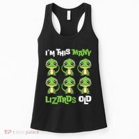 IM This Many Lizards Old Cute Lizard 6th Birthday 6 Years Women's Tank Top thumb 0