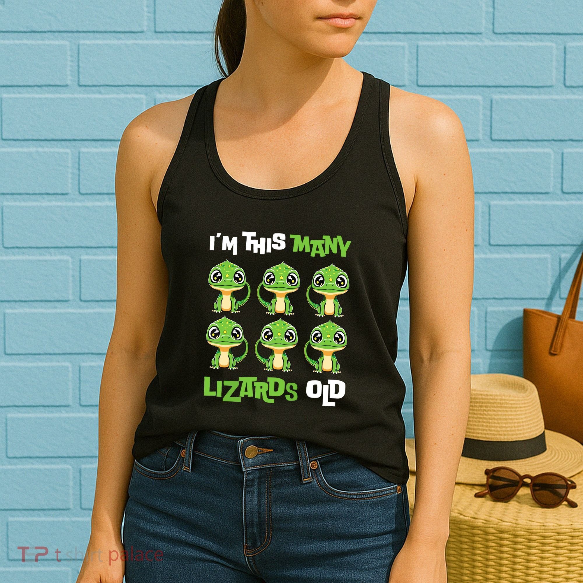 IM This Many Lizards Old Cute Lizard 6th Birthday 6 Years Women's Tank Top