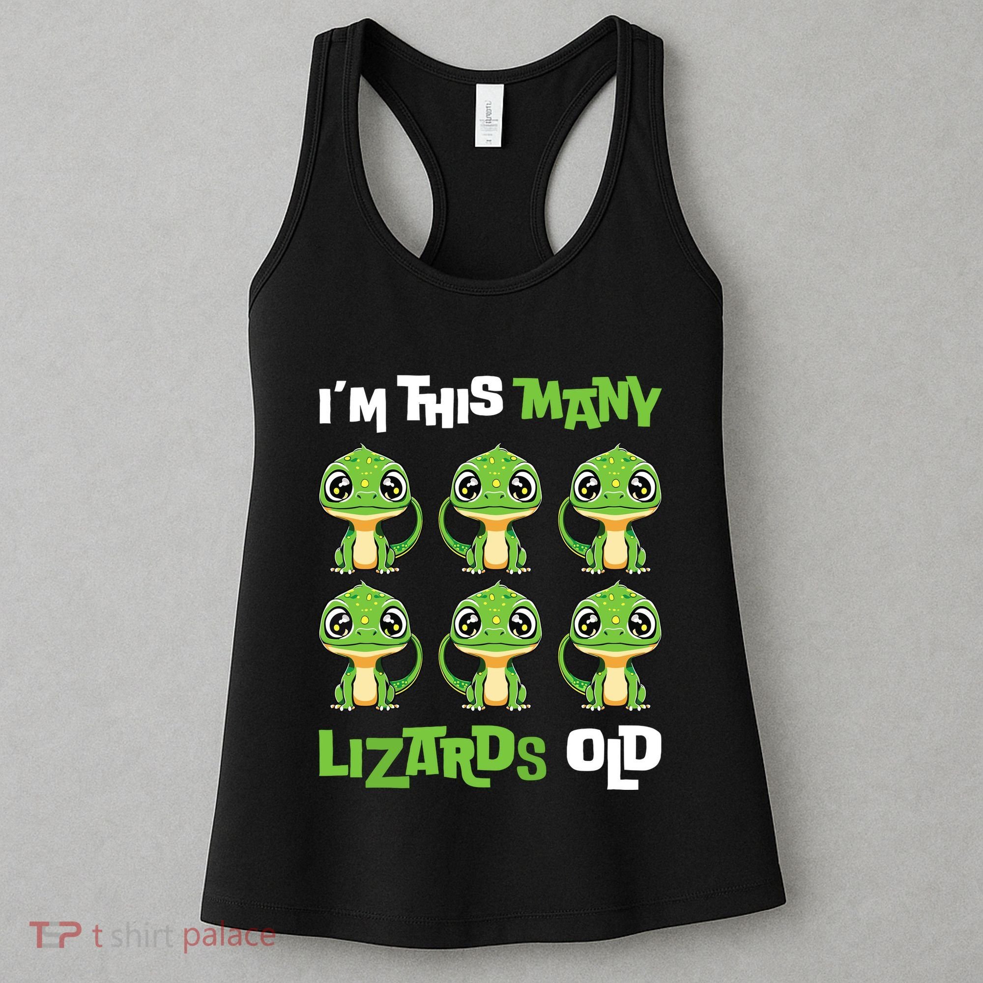 IM This Many Lizards Old Cute Lizard 6th Birthday 6 Years Women's Tank Top