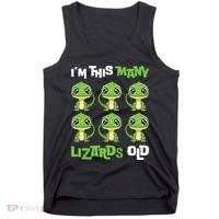 IM This Many Lizards Old Cute Lizard 6th Birthday 6 Years Tank Top thumb 0