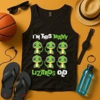 IM This Many Lizards Old Cute Lizard 6th Birthday 6 Years Tank Top thumb 4