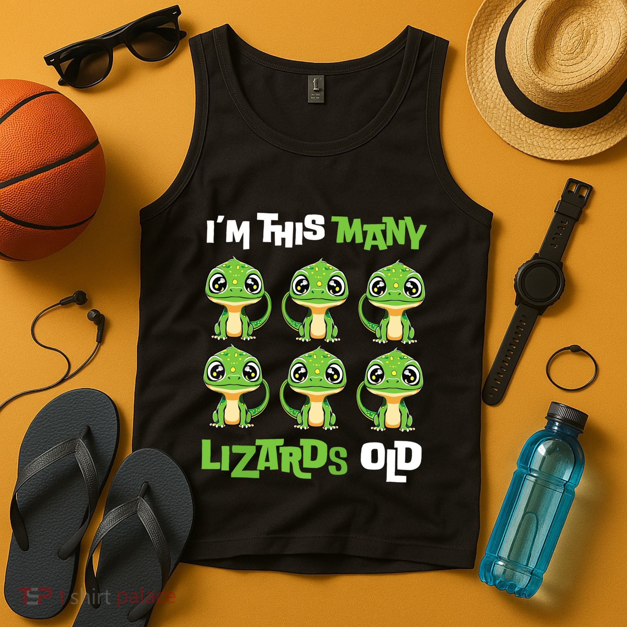 IM This Many Lizards Old Cute Lizard 6th Birthday 6 Years Tank Top