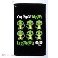 IM This Many Lizards Old Cute Lizard 6th Birthday 6 Years Golf Towel thumb 0