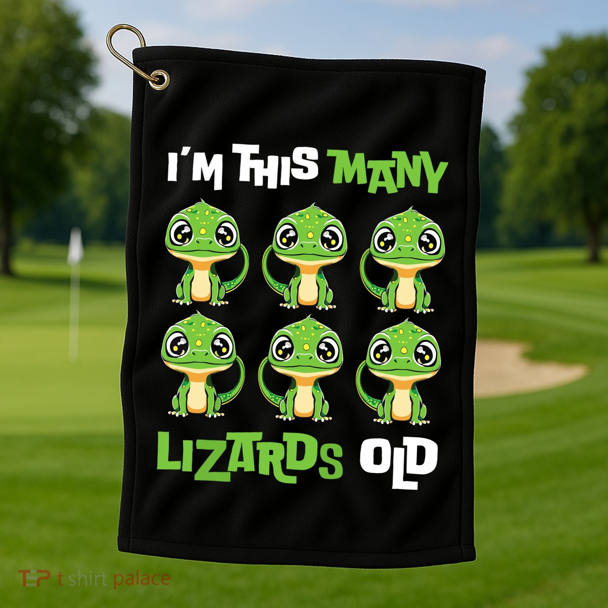 IM This Many Lizards Old Cute Lizard 6th Birthday 6 Years Golf Towel