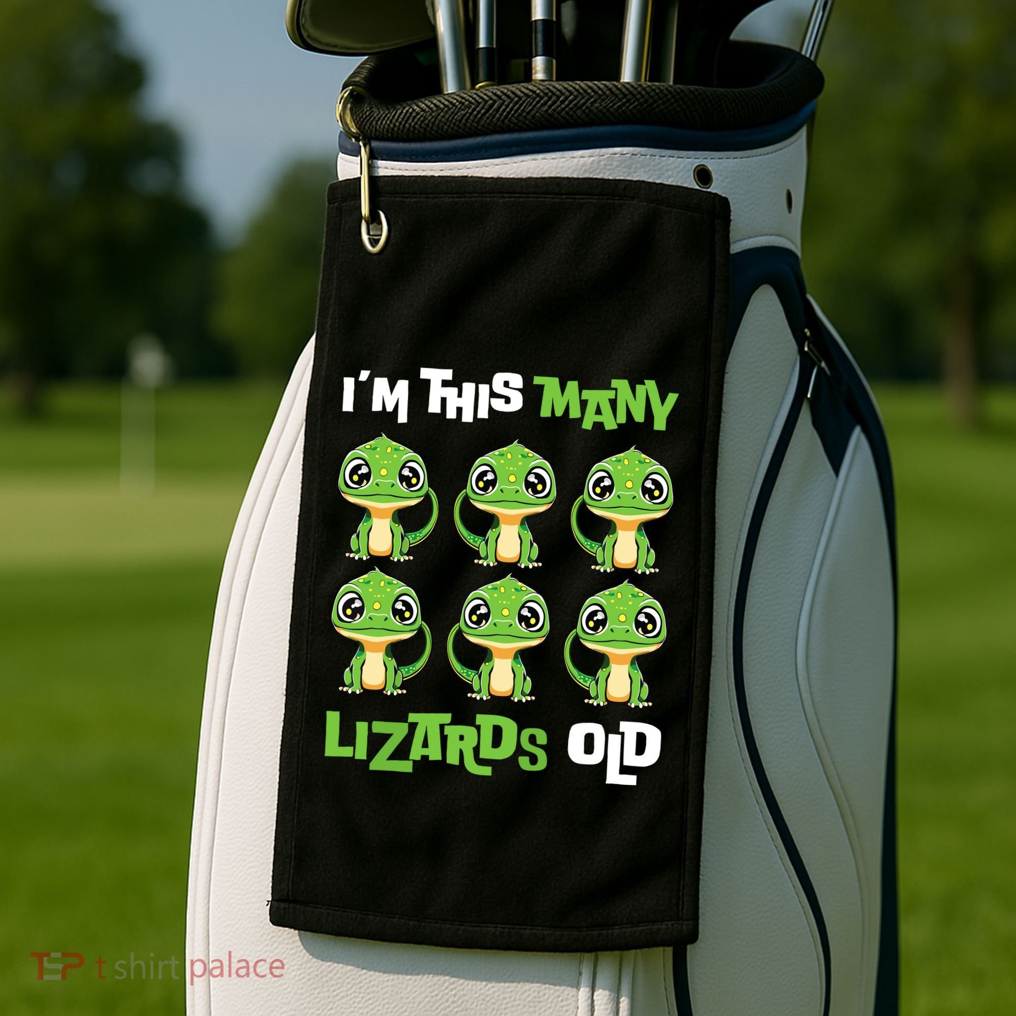 IM This Many Lizards Old Cute Lizard 6th Birthday 6 Years Golf Towel
