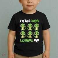 IM This Many Lizards Old Cute Lizard 6th Birthday 6 Years Toddler T-Shirt thumb 2