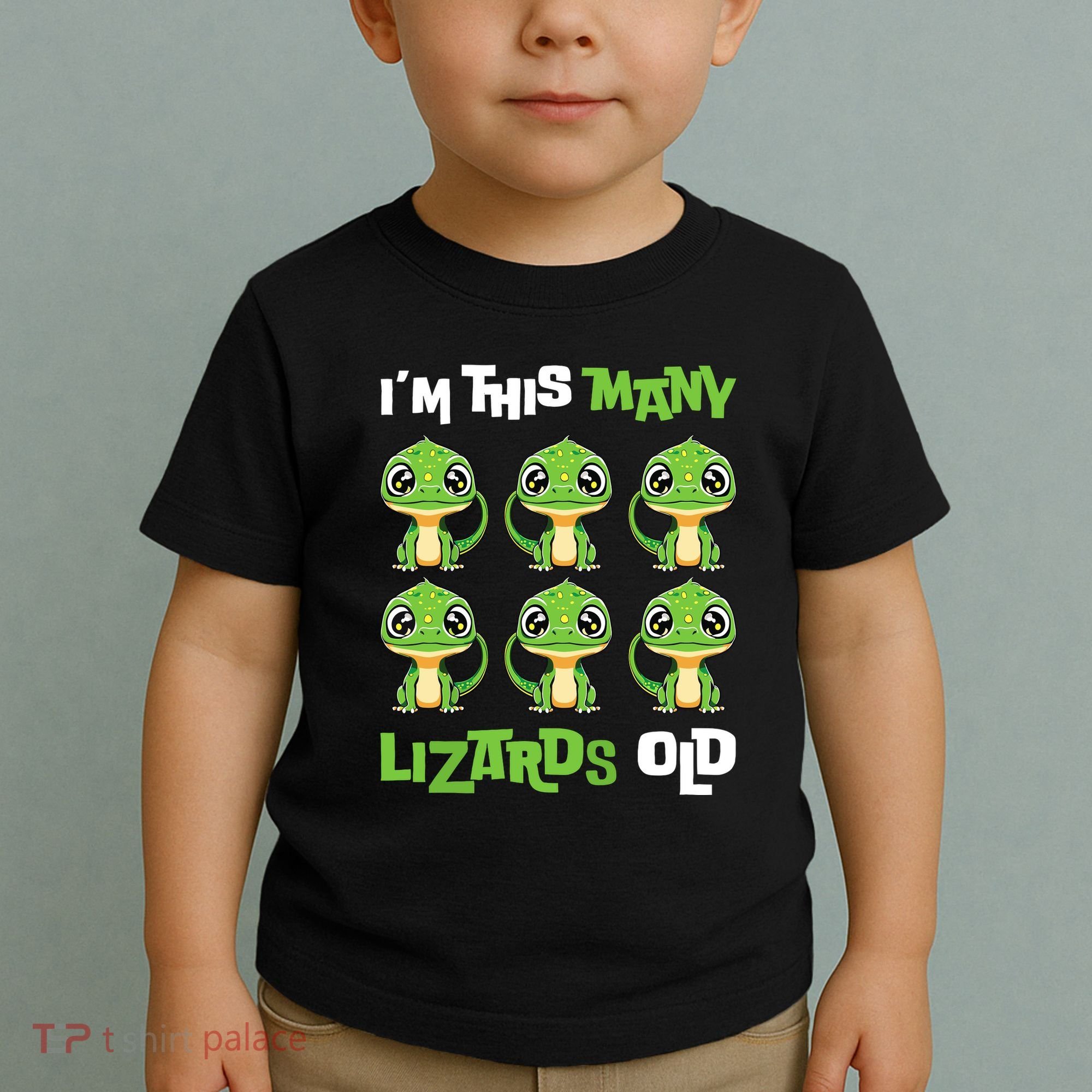 IM This Many Lizards Old Cute Lizard 6th Birthday 6 Years Toddler T-Shirt