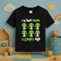 IM This Many Lizards Old Cute Lizard 6th Birthday 6 Years Toddler T-Shirt thumb 3