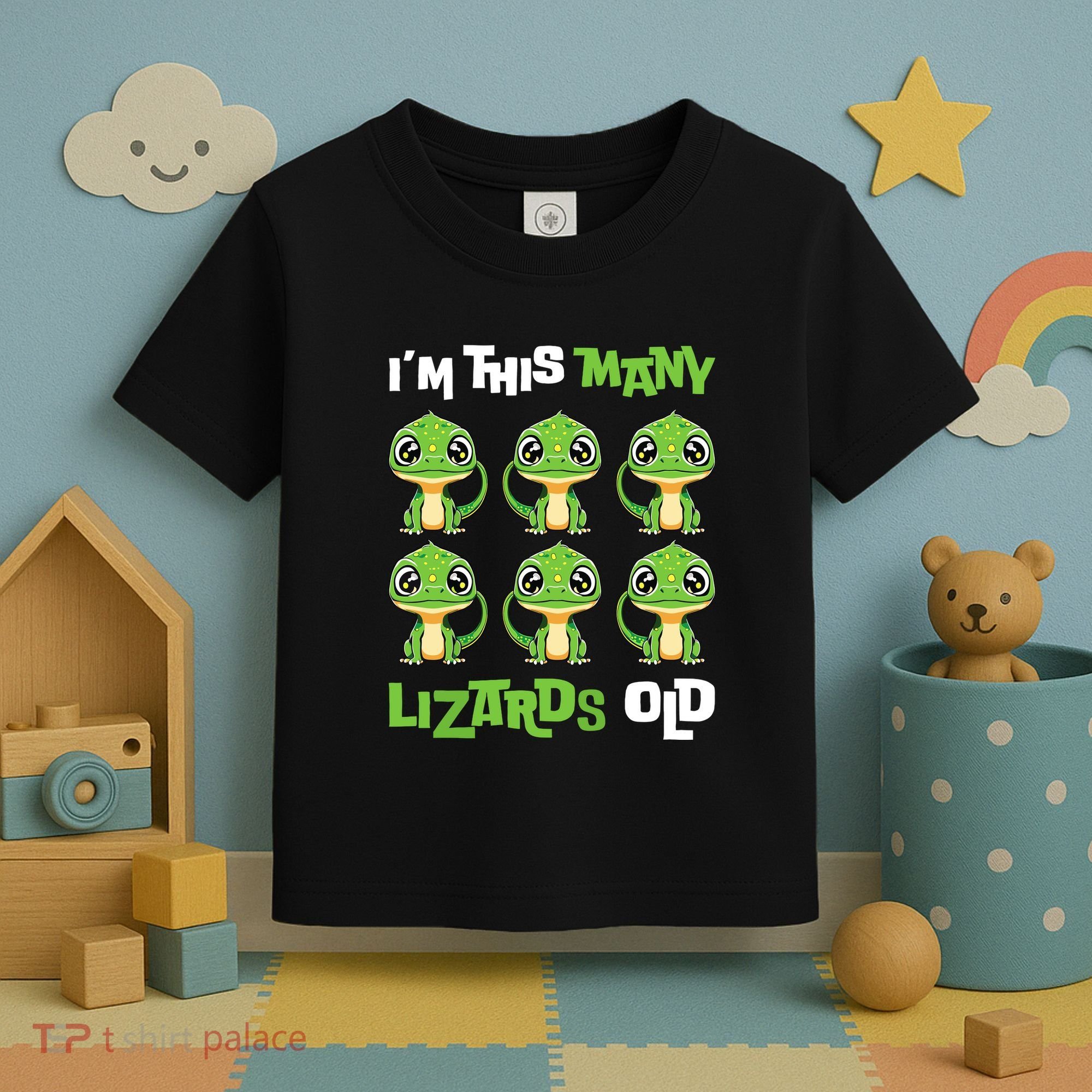 IM This Many Lizards Old Cute Lizard 6th Birthday 6 Years Toddler T-Shirt