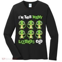 IM This Many Lizards Old Cute Lizard 6th Birthday 6 Years Women's Long Sleeve Shirt thumb 0