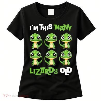 IM This Many Lizards Old Cute Lizard 6th Birthday 6 Years Women's T-Shirt