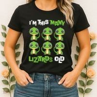IM This Many Lizards Old Cute Lizard 6th Birthday 6 Years Women's T-Shirt thumb 2