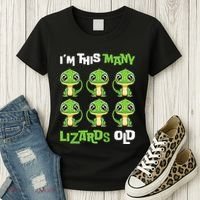 IM This Many Lizards Old Cute Lizard 6th Birthday 6 Years Women's T-Shirt thumb 3