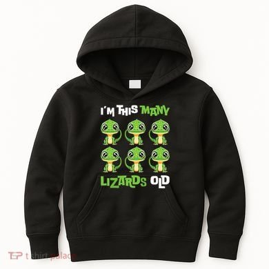 IM This Many Lizards Old Cute Lizard 6th Birthday 6 Years Kids Hoodie