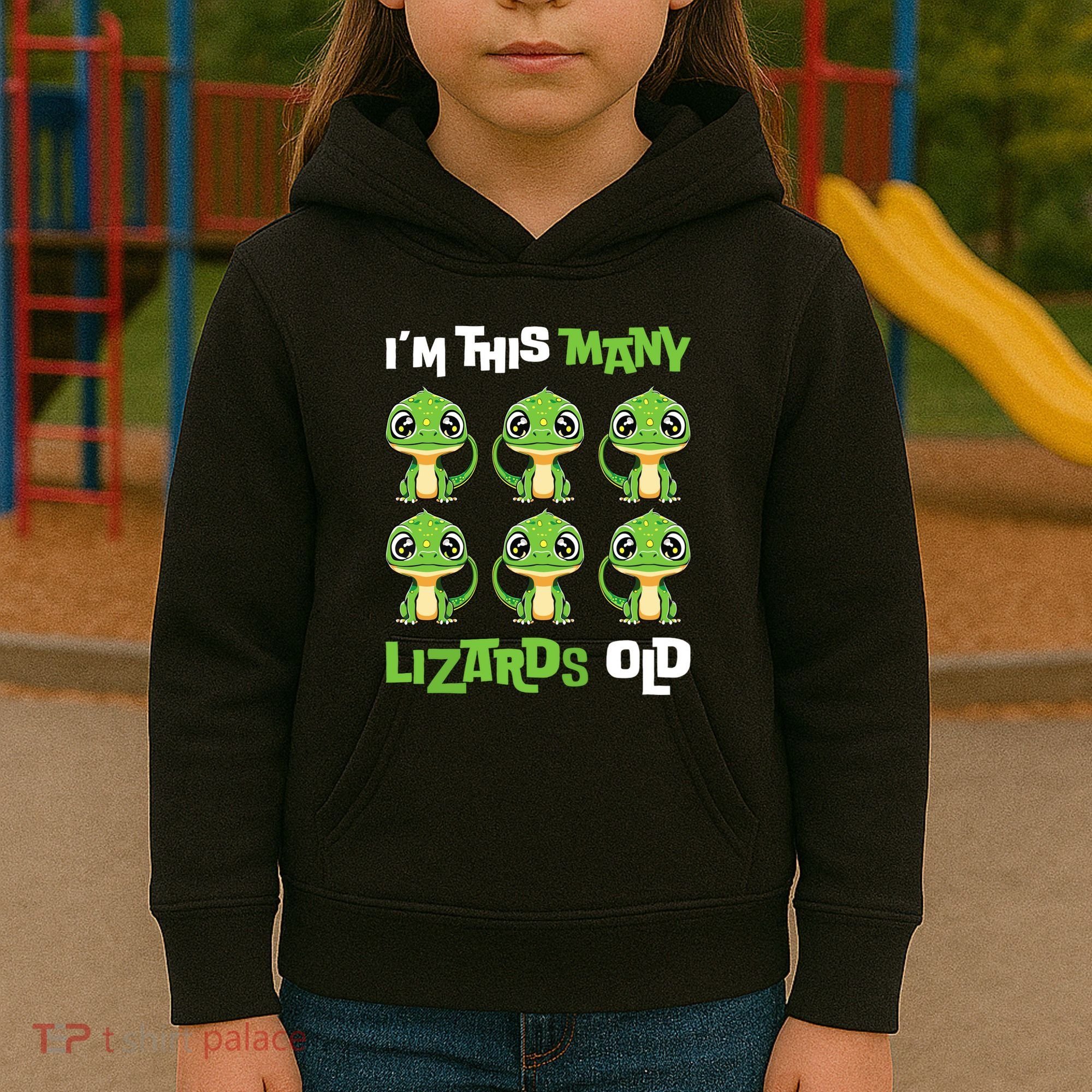 IM This Many Lizards Old Cute Lizard 6th Birthday 6 Years Kids Hoodie