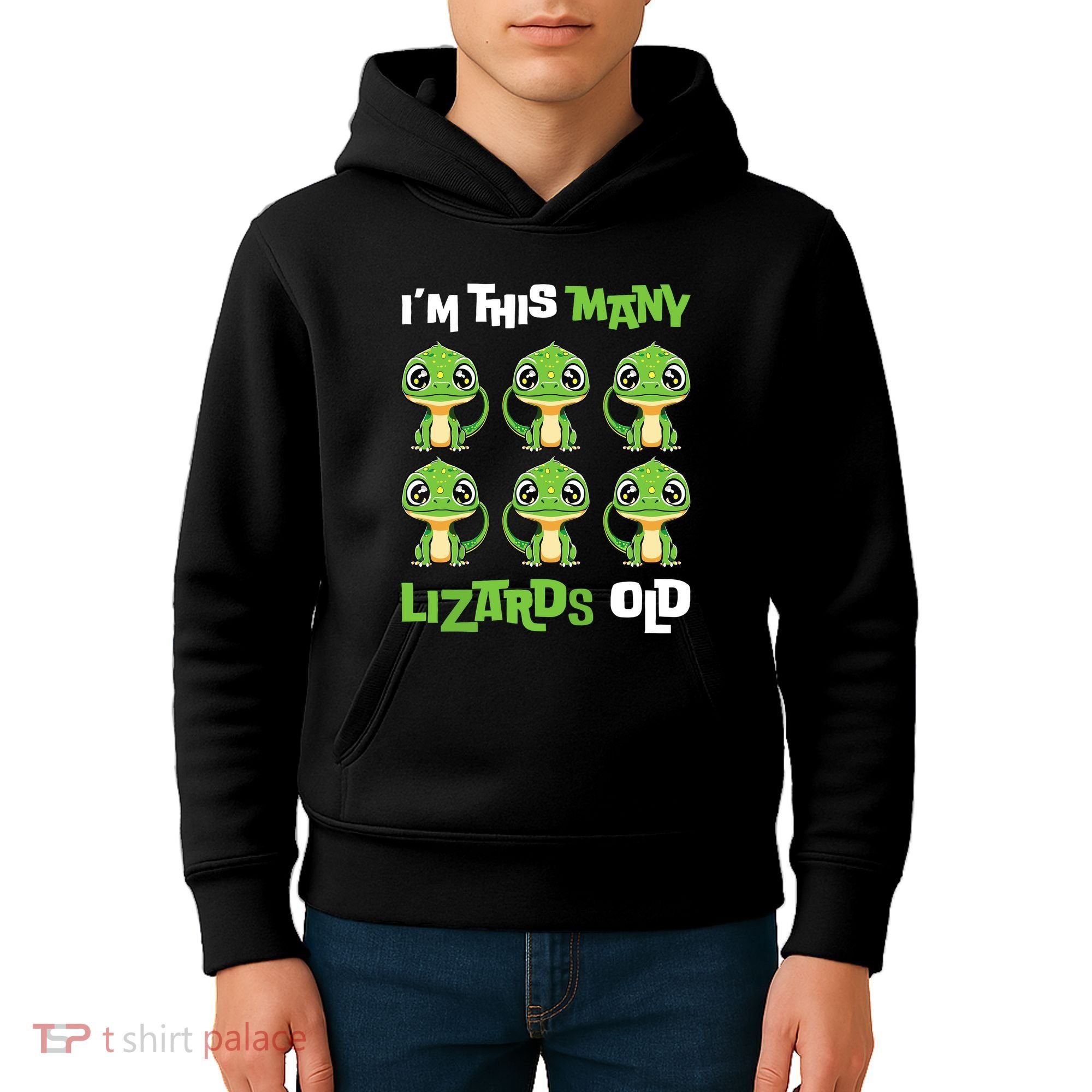 IM This Many Lizards Old Cute Lizard 6th Birthday 6 Years Kids Hoodie