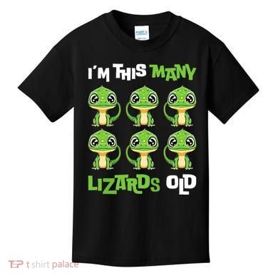 IM This Many Lizards Old Cute Lizard 6th Birthday 6 Years Kids T-Shirt
