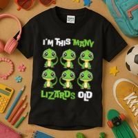 IM This Many Lizards Old Cute Lizard 6th Birthday 6 Years Kids T-Shirt thumb 3