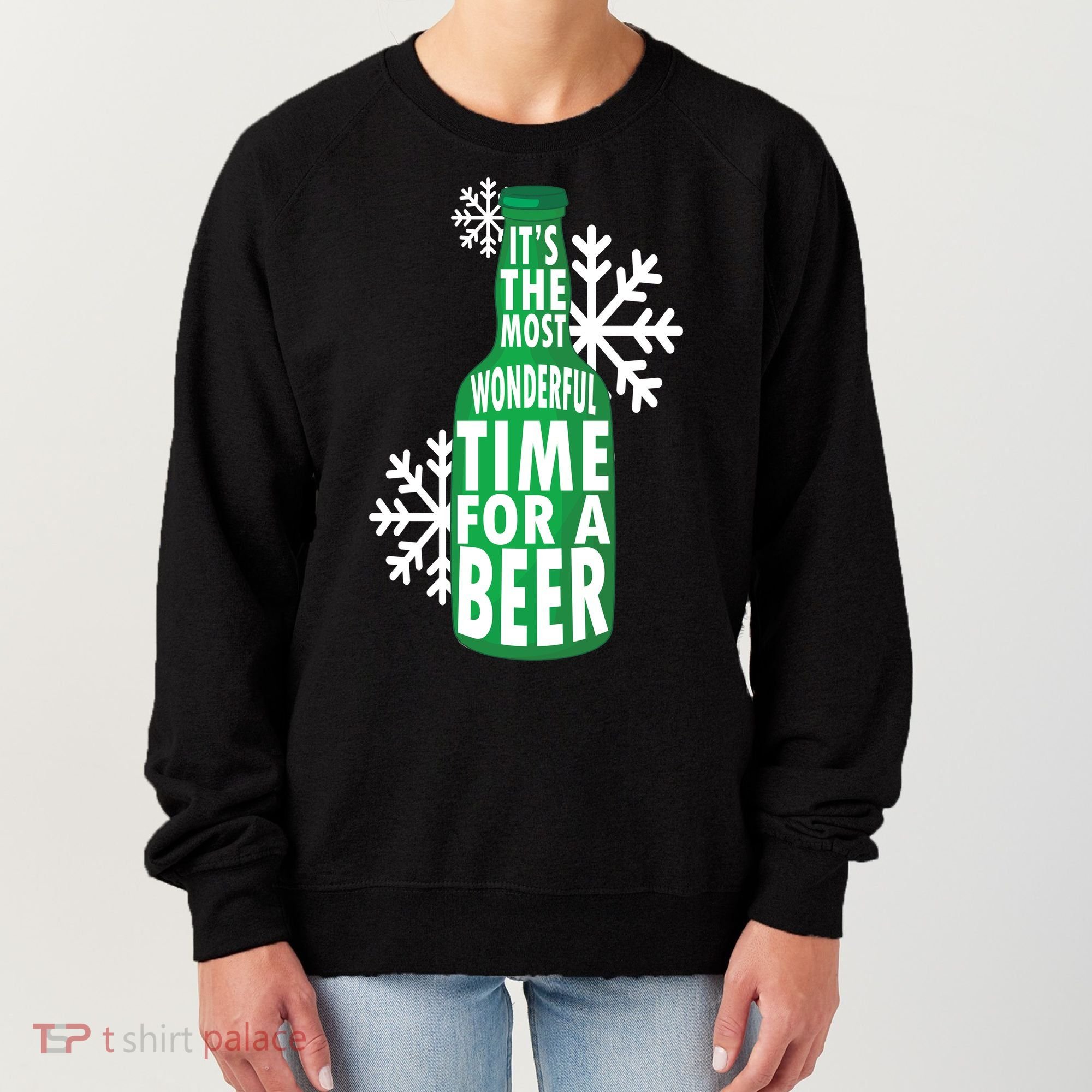 Its The Most Wonderful Time For A Beer Funny Christmas Women's Sweatshirt