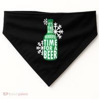 Its The Most Wonderful Time For A Beer Funny Christmas USA-Made Doggie Bandana thumb 0