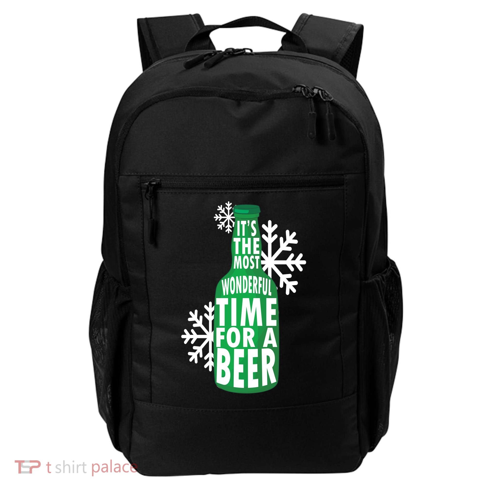 Its The Most Wonderful Time For A Beer Funny Christmas Backpack