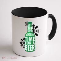 Its The Most Wonderful Time For A Beer Funny Christmas Coffee Mug thumb 1