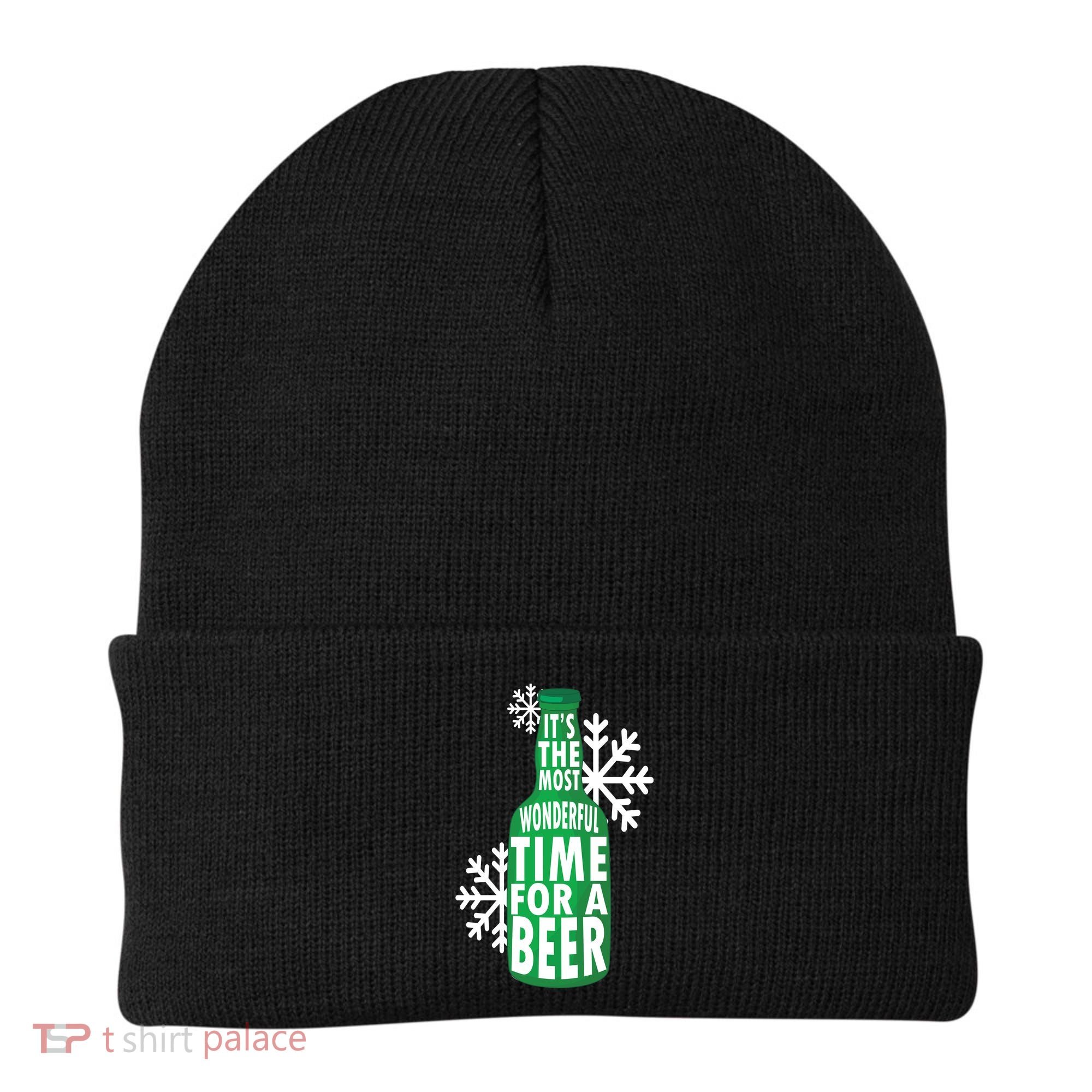 Its The Most Wonderful Time For A Beer Funny Christmas Beanie