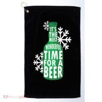 Its The Most Wonderful Time For A Beer Funny Christmas Golf Towel thumb 0