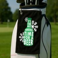 Its The Most Wonderful Time For A Beer Funny Christmas Golf Towel thumb 2