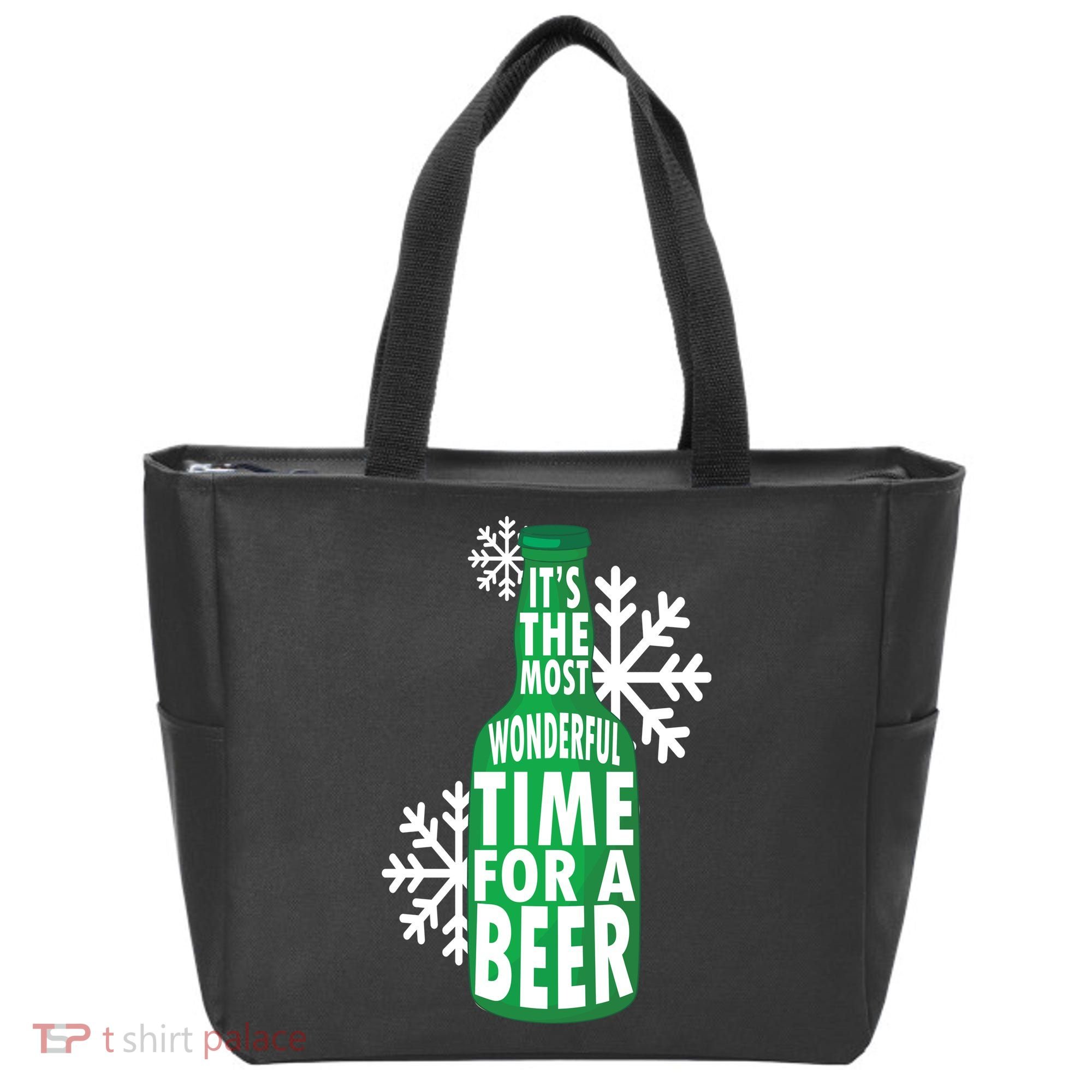 Its The Most Wonderful Time For A Beer Funny Christmas Tote Bag