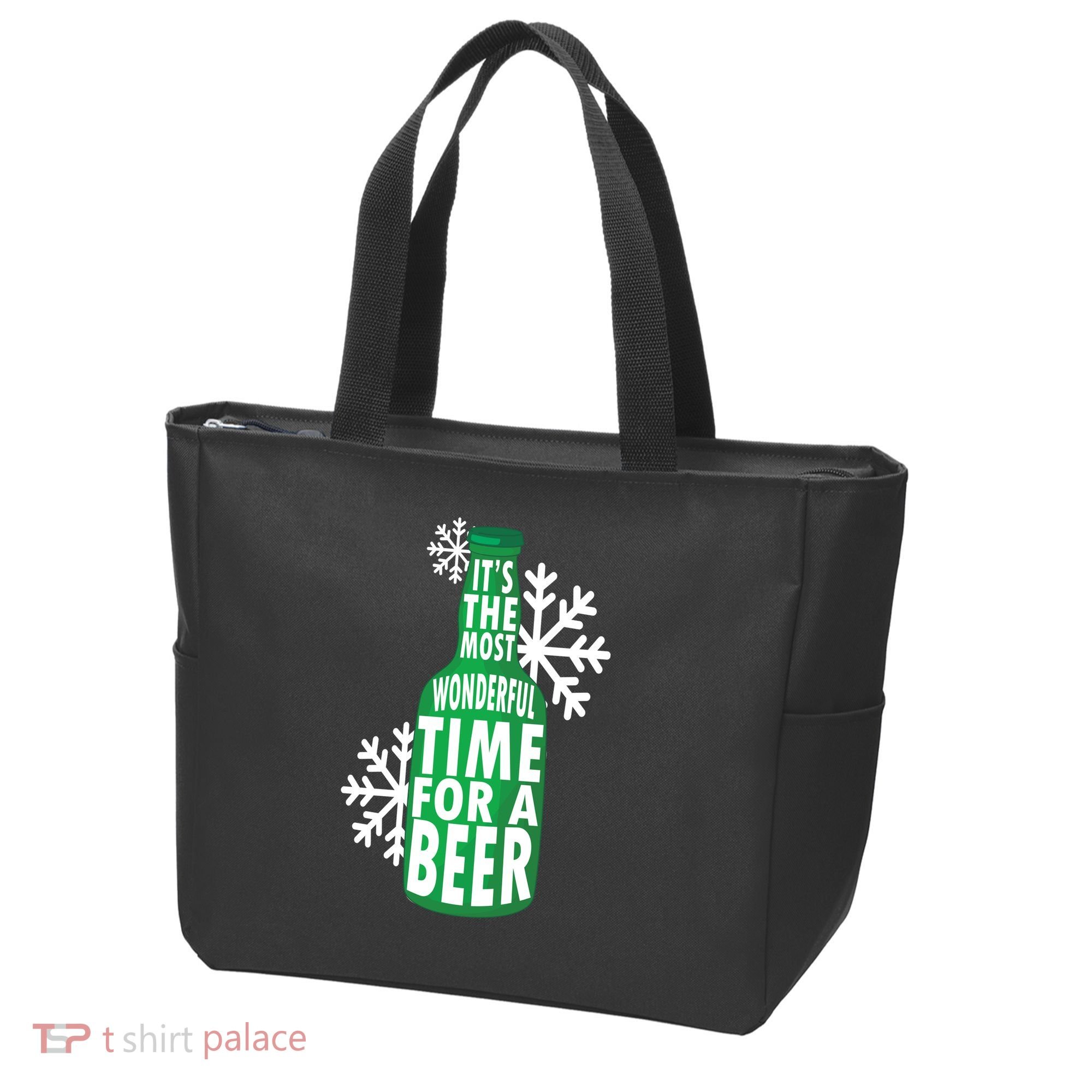 Its The Most Wonderful Time For A Beer Funny Christmas Tote Bag