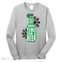 Its The Most Wonderful Time For A Beer Funny Christmas Long Sleeve Shirt thumb 0