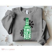 Its The Most Wonderful Time For A Beer Funny Christmas Sweatshirt thumb 2