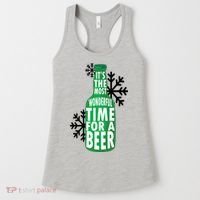 Its The Most Wonderful Time For A Beer Funny Christmas Women's Tank Top thumb 0