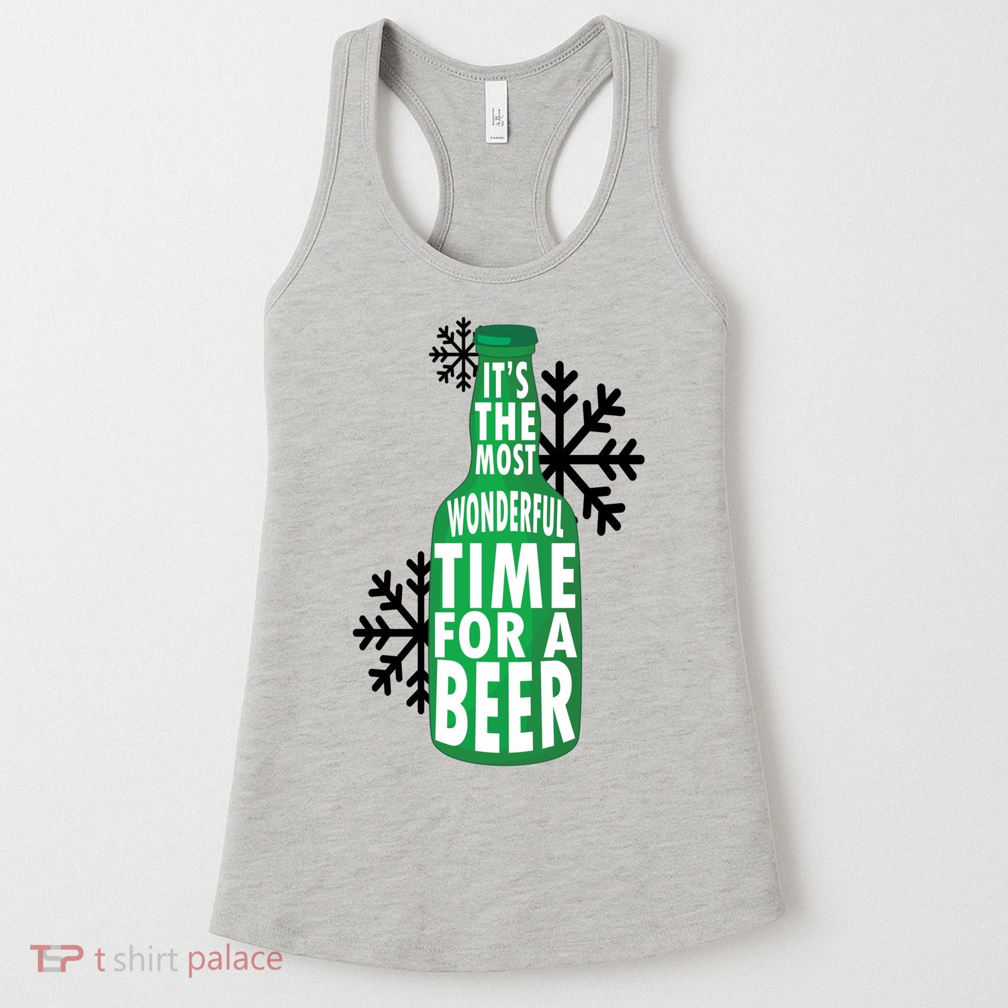 Its The Most Wonderful Time For A Beer Funny Christmas Women's Tank Top