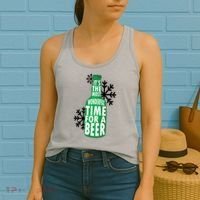 Its The Most Wonderful Time For A Beer Funny Christmas Women's Tank Top thumb 2