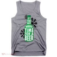 Its The Most Wonderful Time For A Beer Funny Christmas Tank Top thumb 0