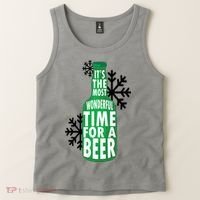 Its The Most Wonderful Time For A Beer Funny Christmas Tank Top thumb 2