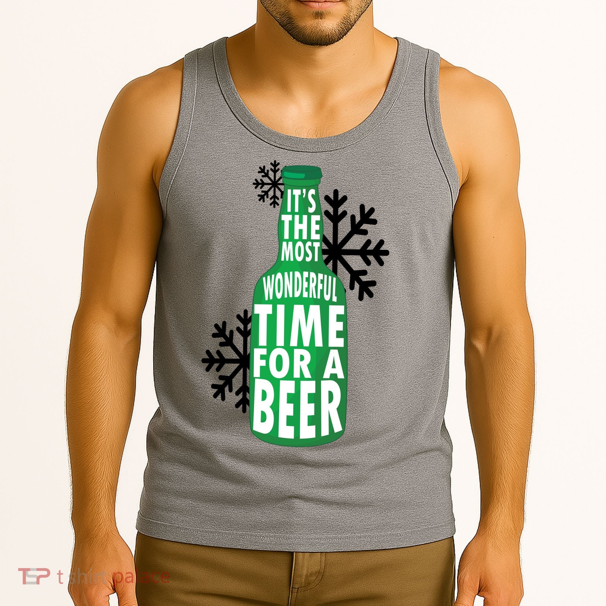 Its The Most Wonderful Time For A Beer Funny Christmas Tank Top